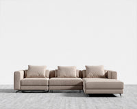 Berlin Sectional Sofa - Black - Berlin, Plush Velvet - Blush