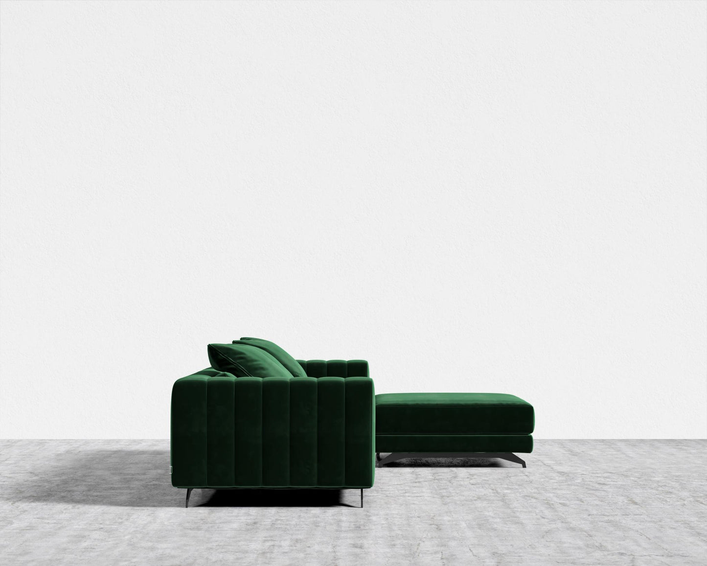 Berlin Sectional Sofa - Black - Berlin, Plush Velvet - Moss
