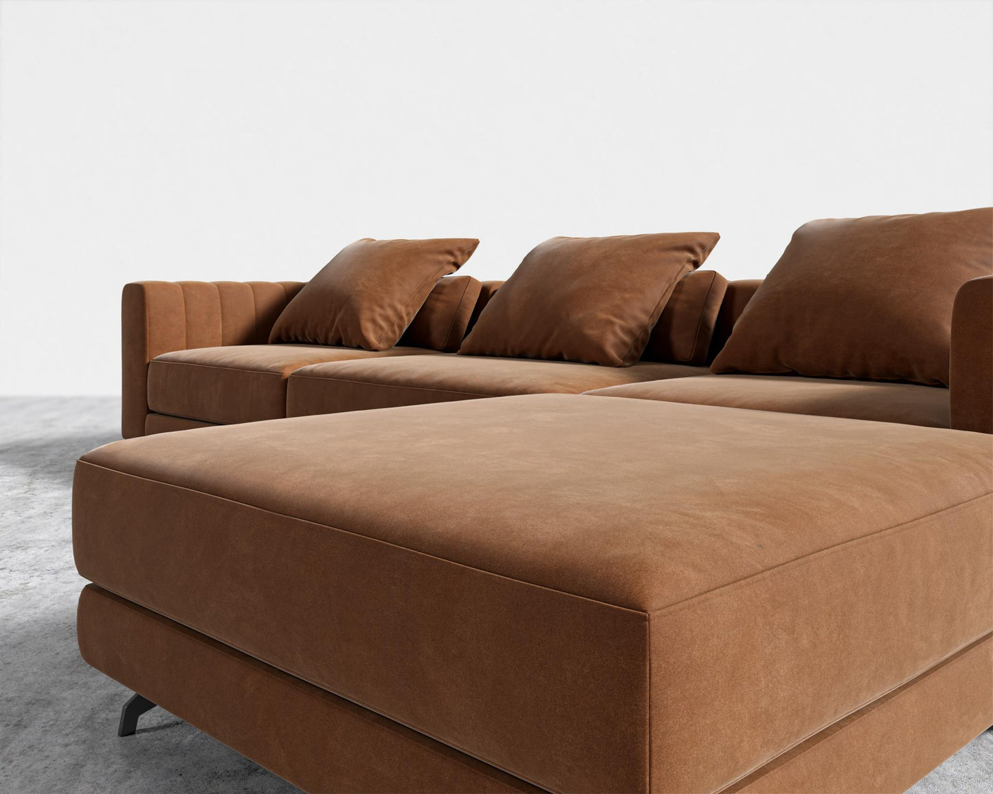 Berlin Sectional Sofa - Black - Berlin, Venice Vegan Suede - Cider