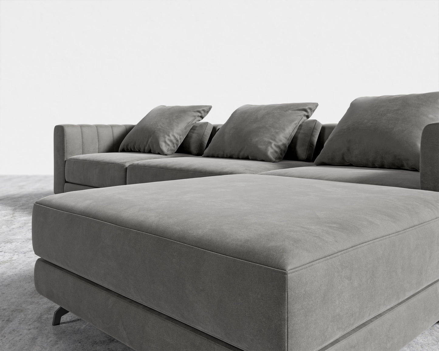 Berlin Sectional Sofa - Black - Berlin, Venice Vegan Suede - Strato