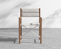 Coppola Outdoor Dining Chair - Teak, Outdoor Fabric - Palisades