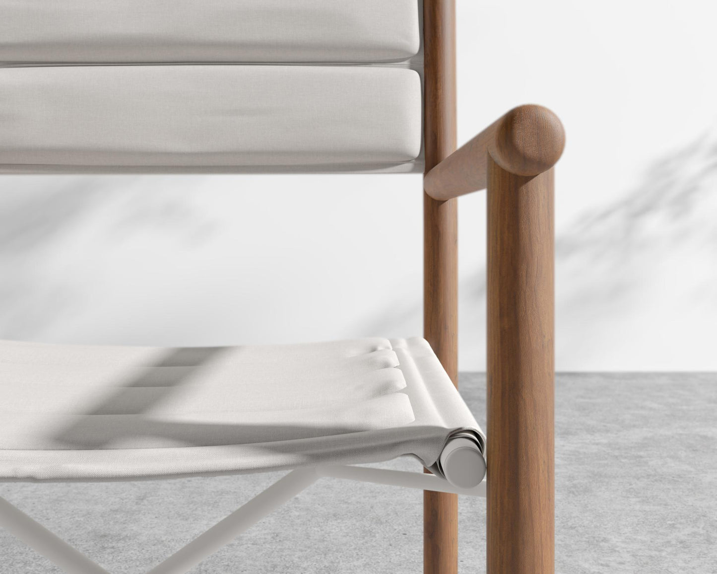 Coppola Outdoor Dining Chair - Teak, Outdoor Fabric - Palisades