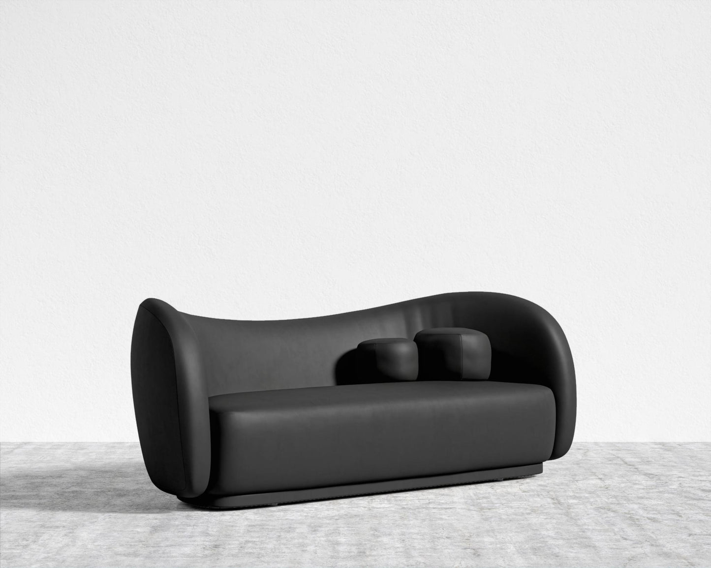 Diane Sofa - Microfiber Leather - Trento Jet Black