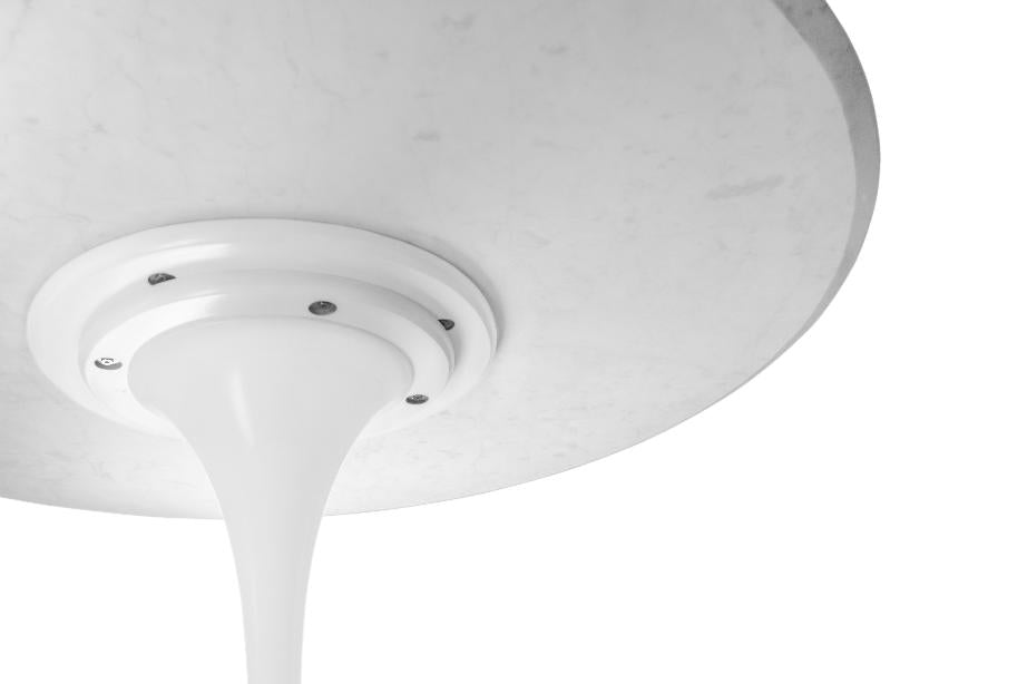 Tulip Dining Table - Round Carrara - White Base