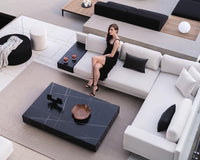 Outdoor Dresden Scene featuring Outdoor Liza Coffee Table and Outdoor Nova Poufs
