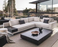 Outdoor Dresden Scene featuring Outdoor Liza Coffee Table and Outdoor Nova Poufs