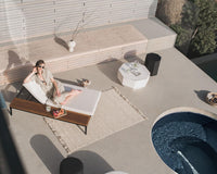 Francis Outdoor Lounger in palisades and black frame