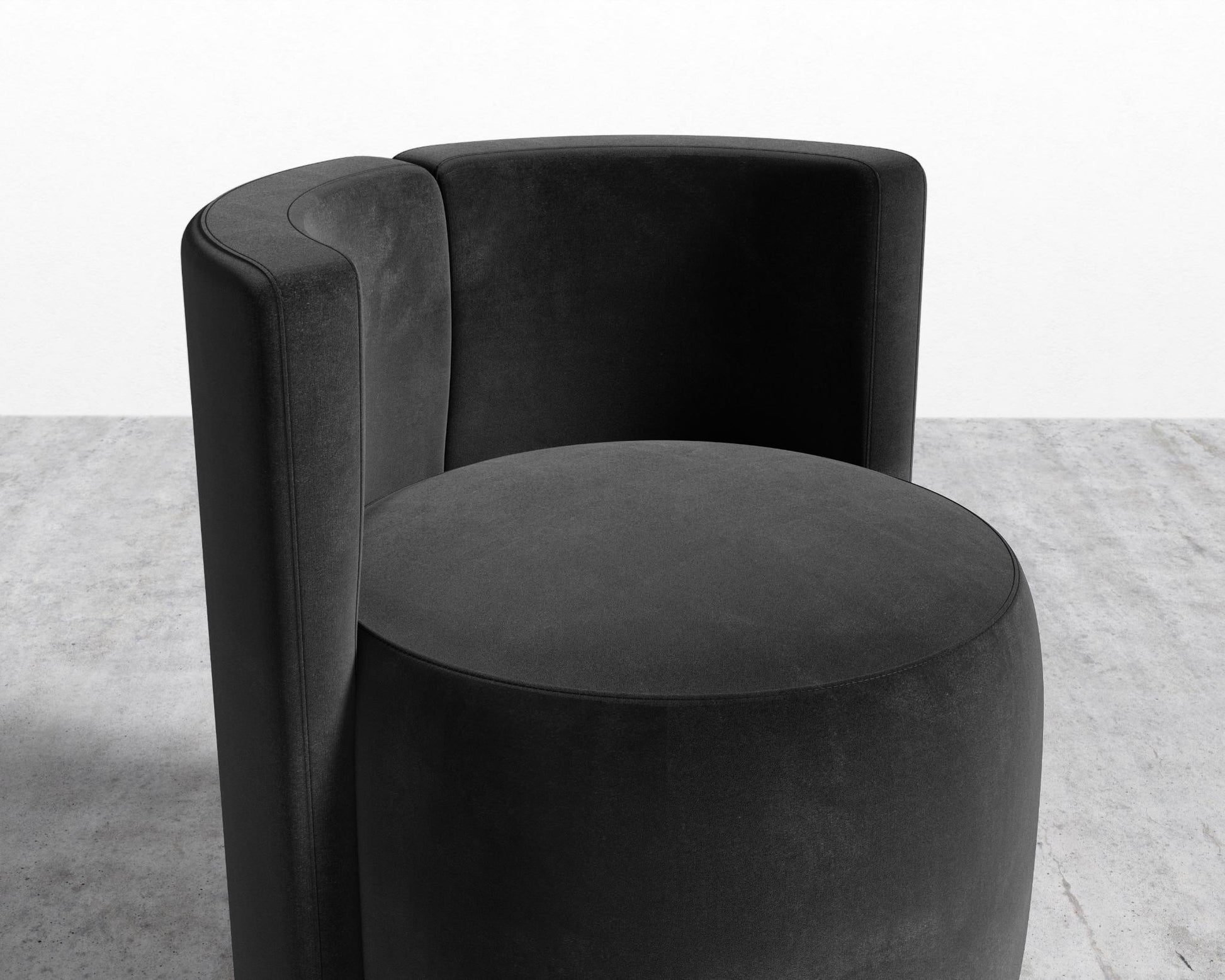 Nova Lounge Chair -  Plush Velvet - Black