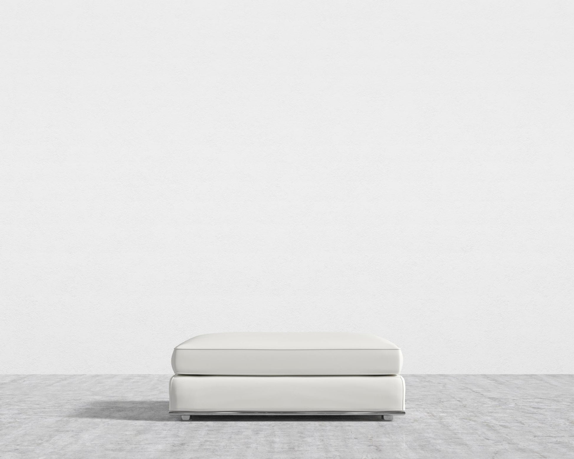 Milo Ottoman - Trento Microfiber Leather - Trento Eggshell