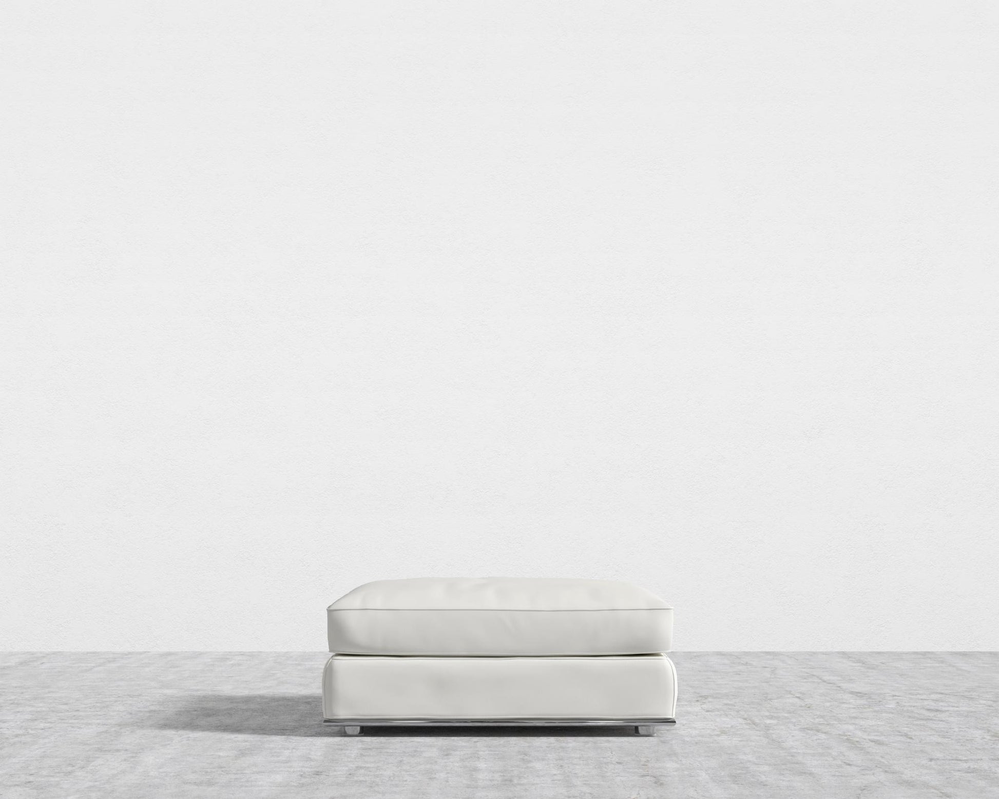 Milo Ottoman - Trento Microfiber Leather - Trento Eggshell