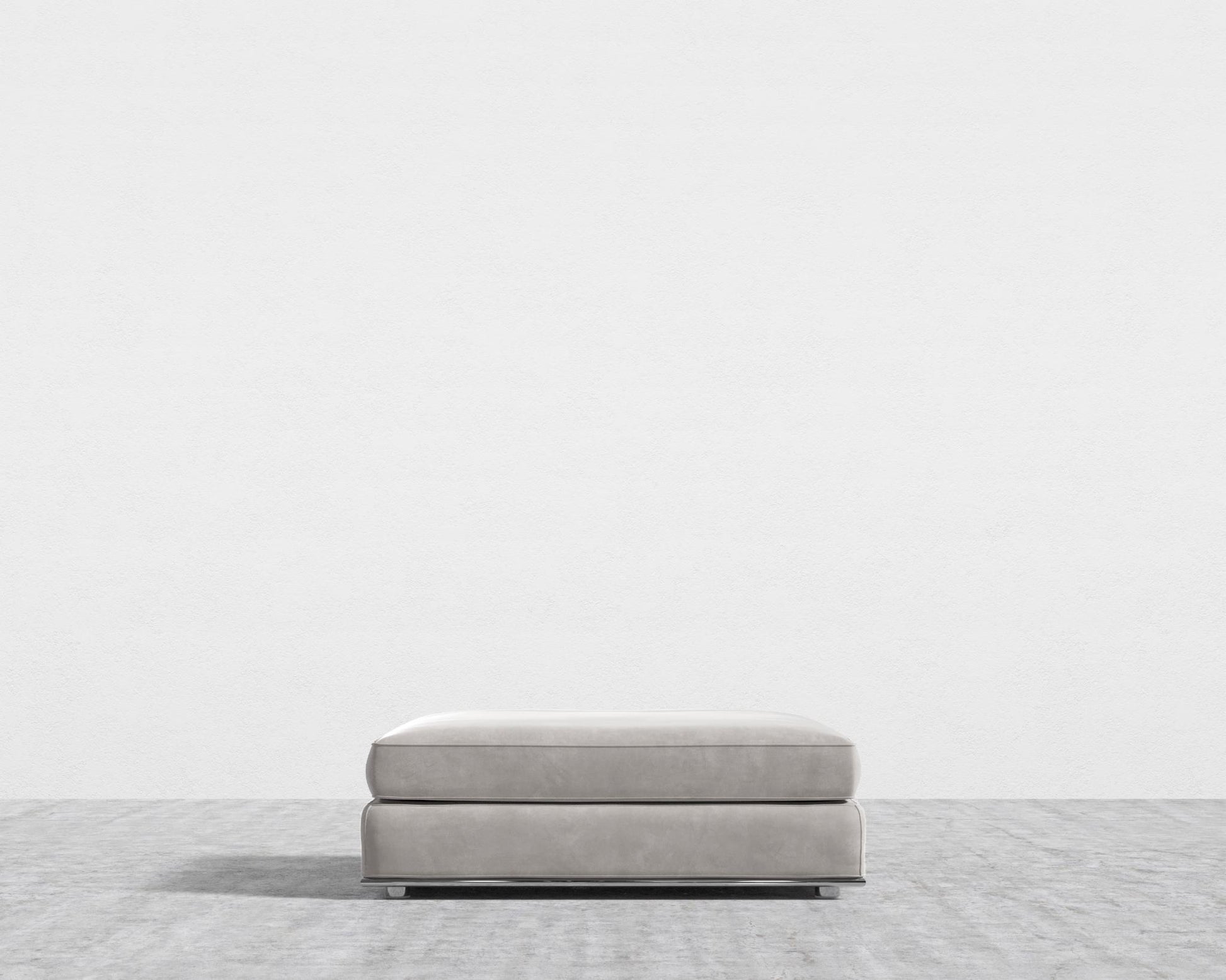 Milo Ottoman - Venice Vegan Suede - Chiffon