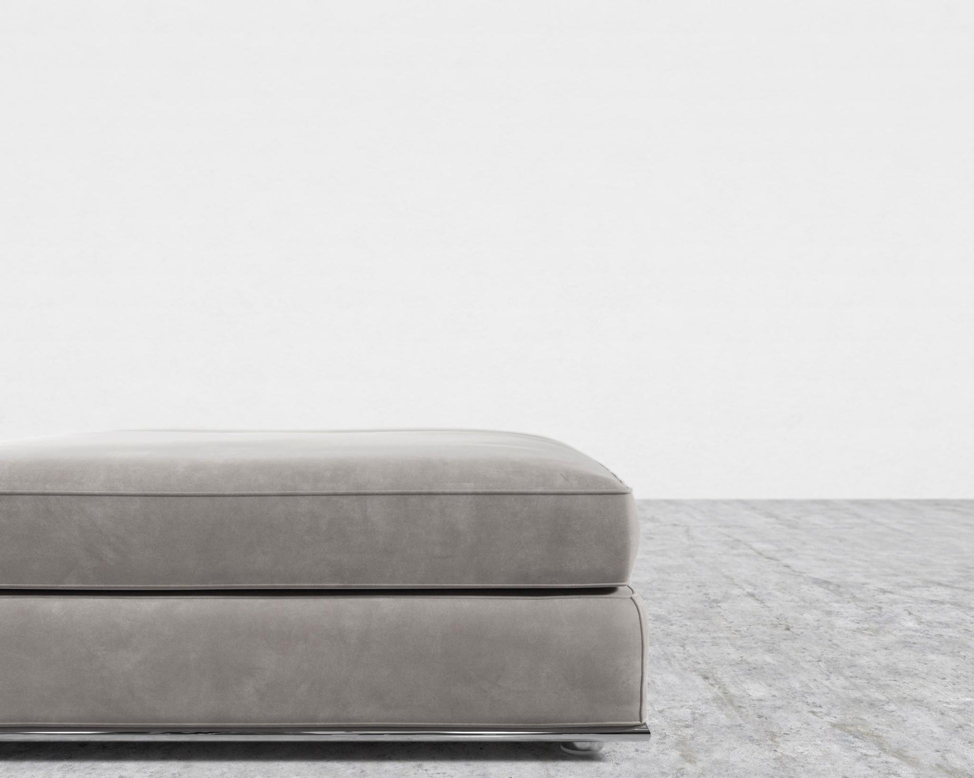 Milo Ottoman - Venice Vegan Suede - Chiffon