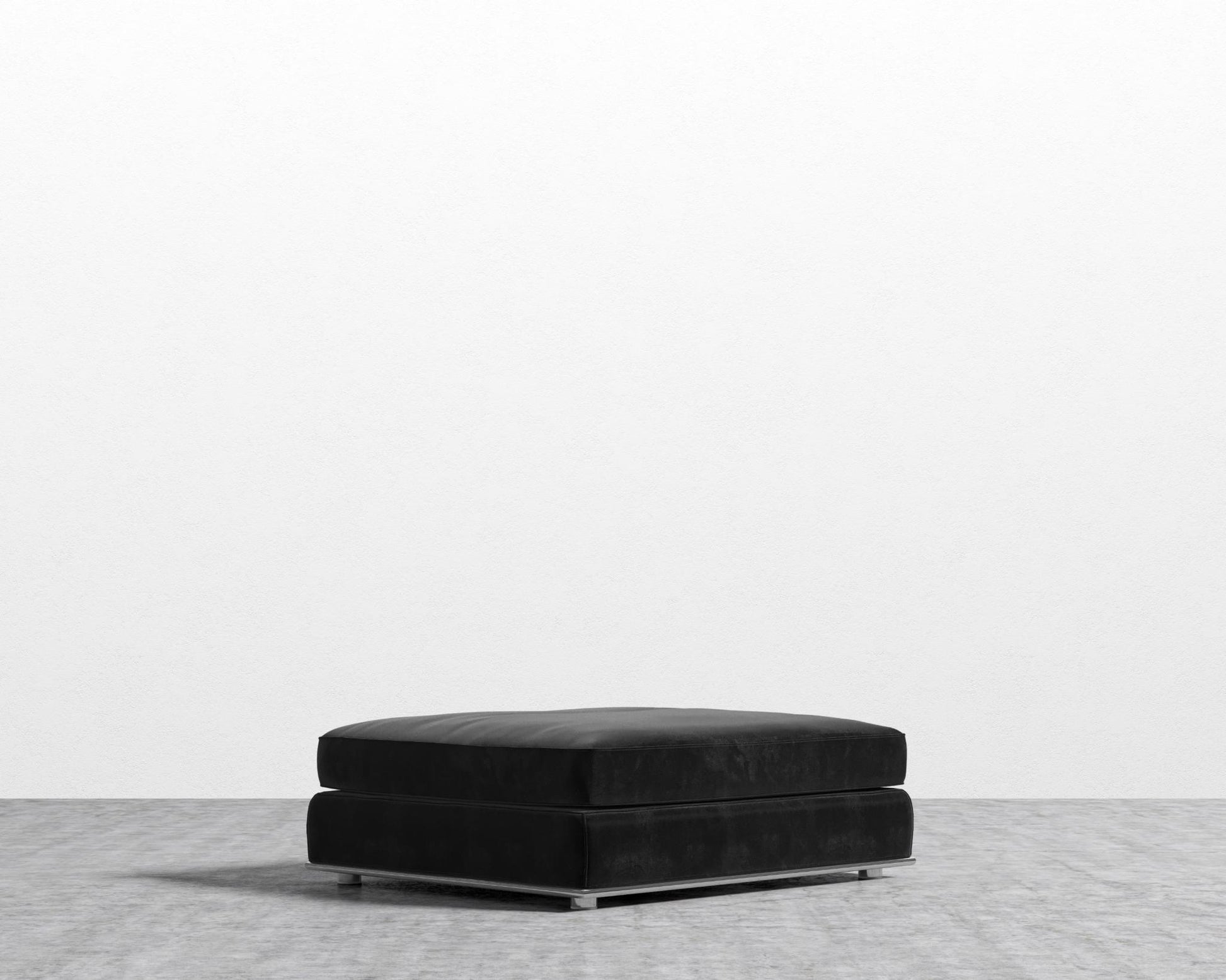 Milo Ottoman - Plush Velvet - Black
