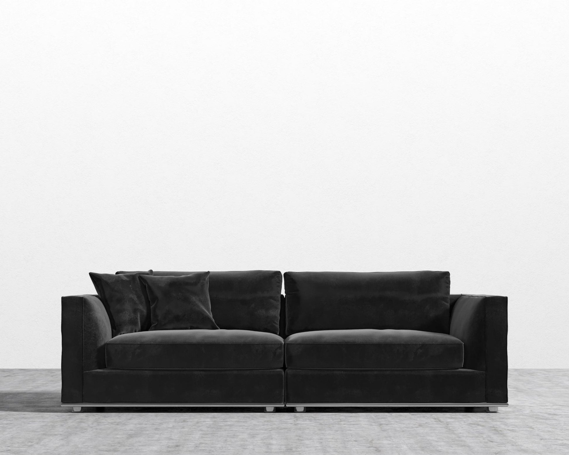 Milo Sofa - Plush Velvet - Black