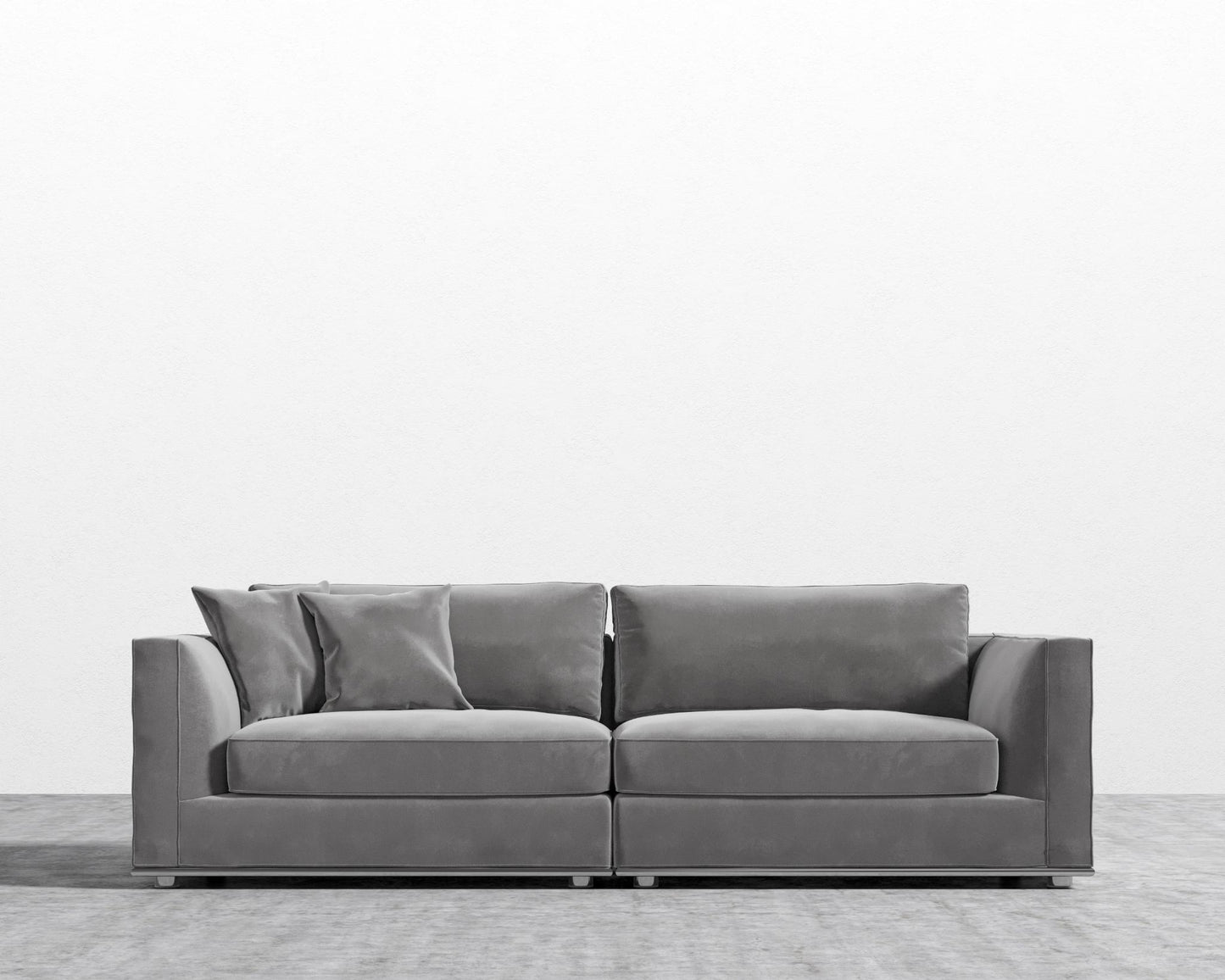 Milo Sofa - Plush Velvet - Glacier Grey