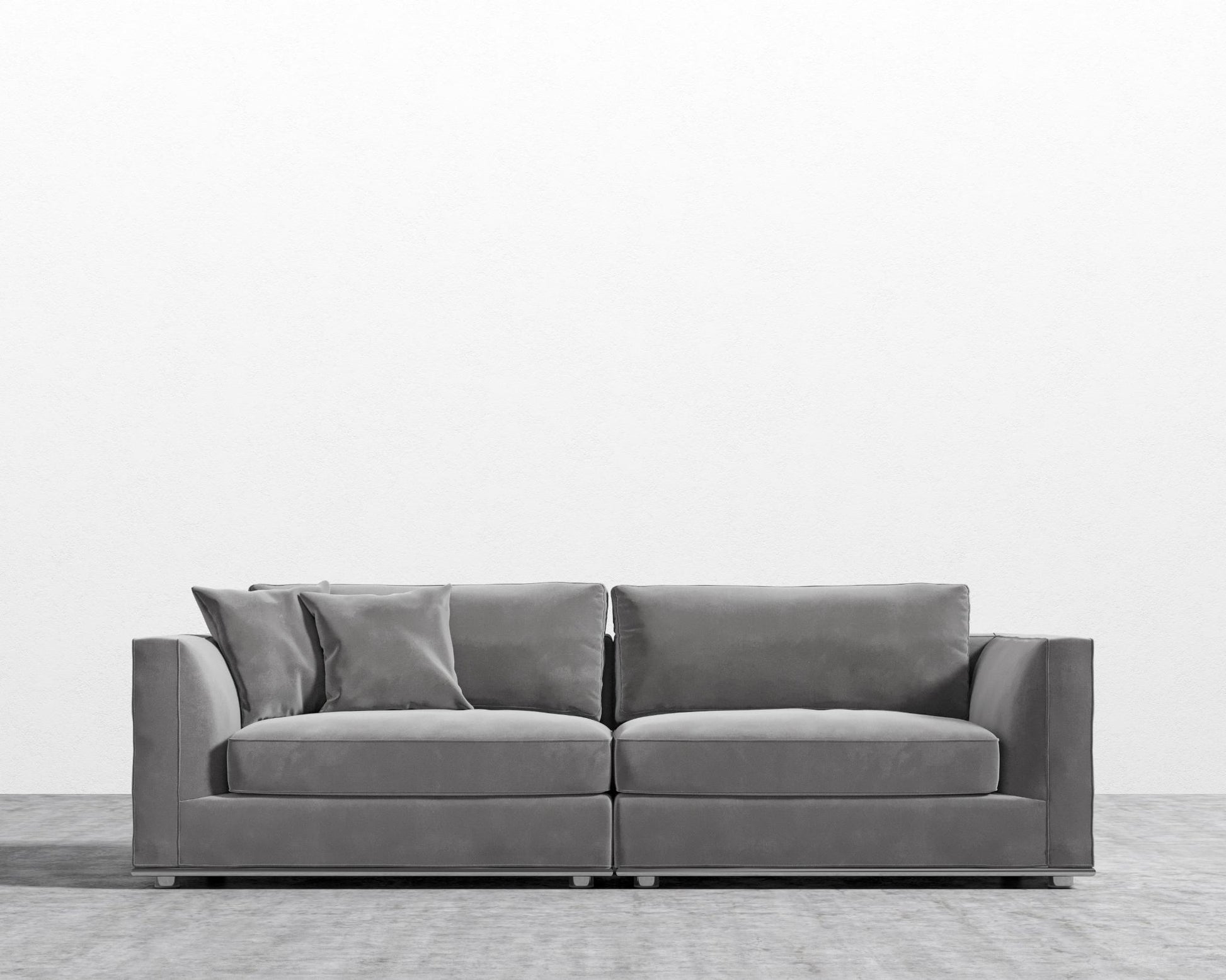 Milo Sofa - Plush Velvet - Glacier Grey
