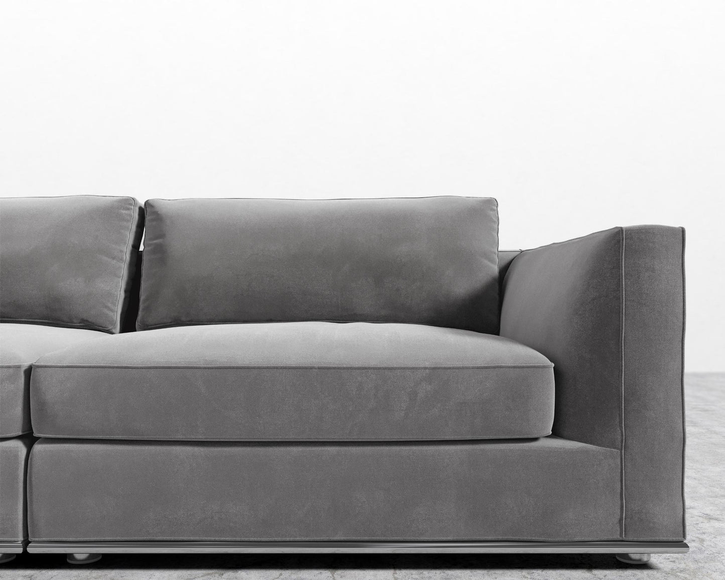 Milo Sofa - Plush Velvet - Glacier Grey