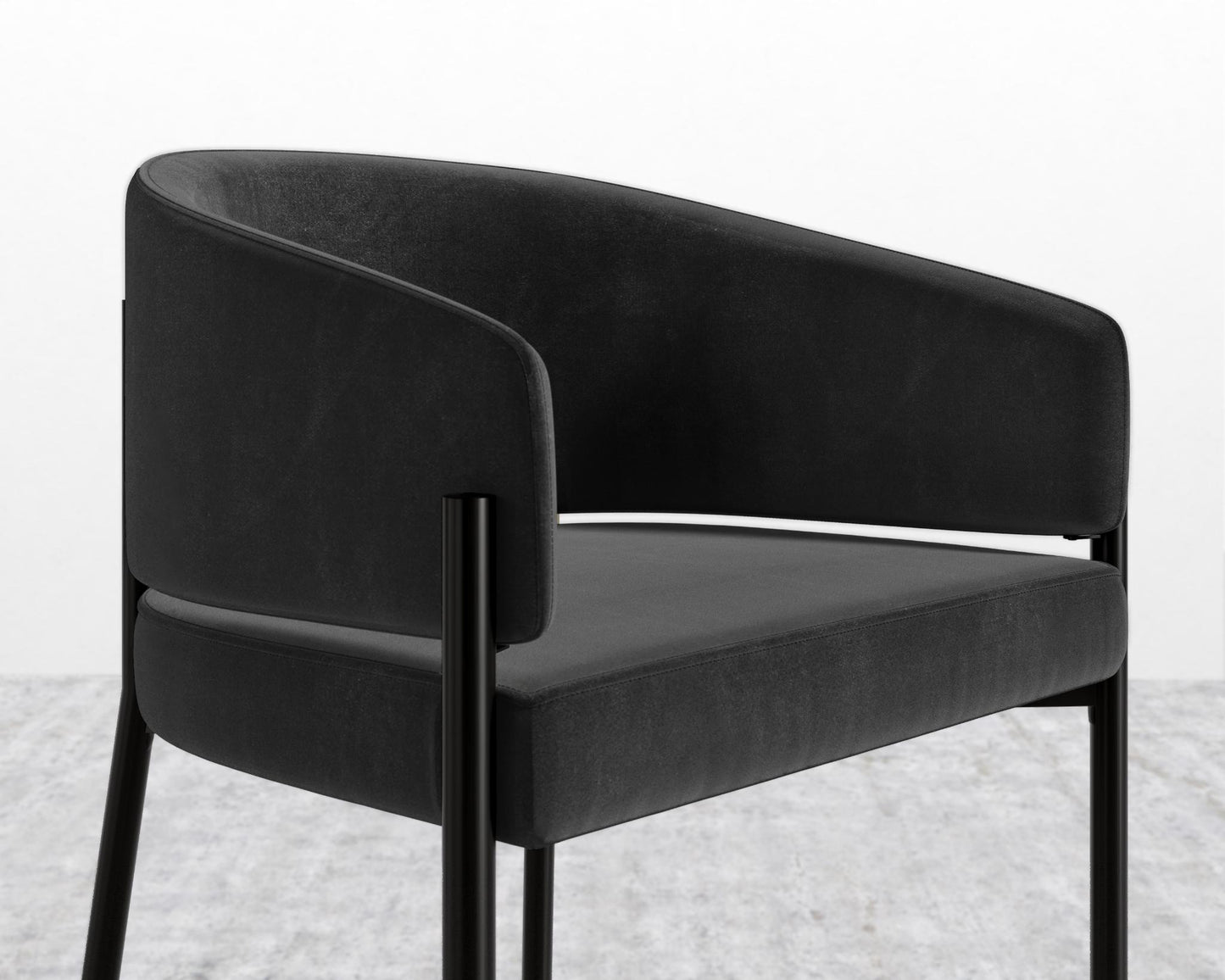 Solana_Counter_Stool_Black_Plush_Velvet - Black