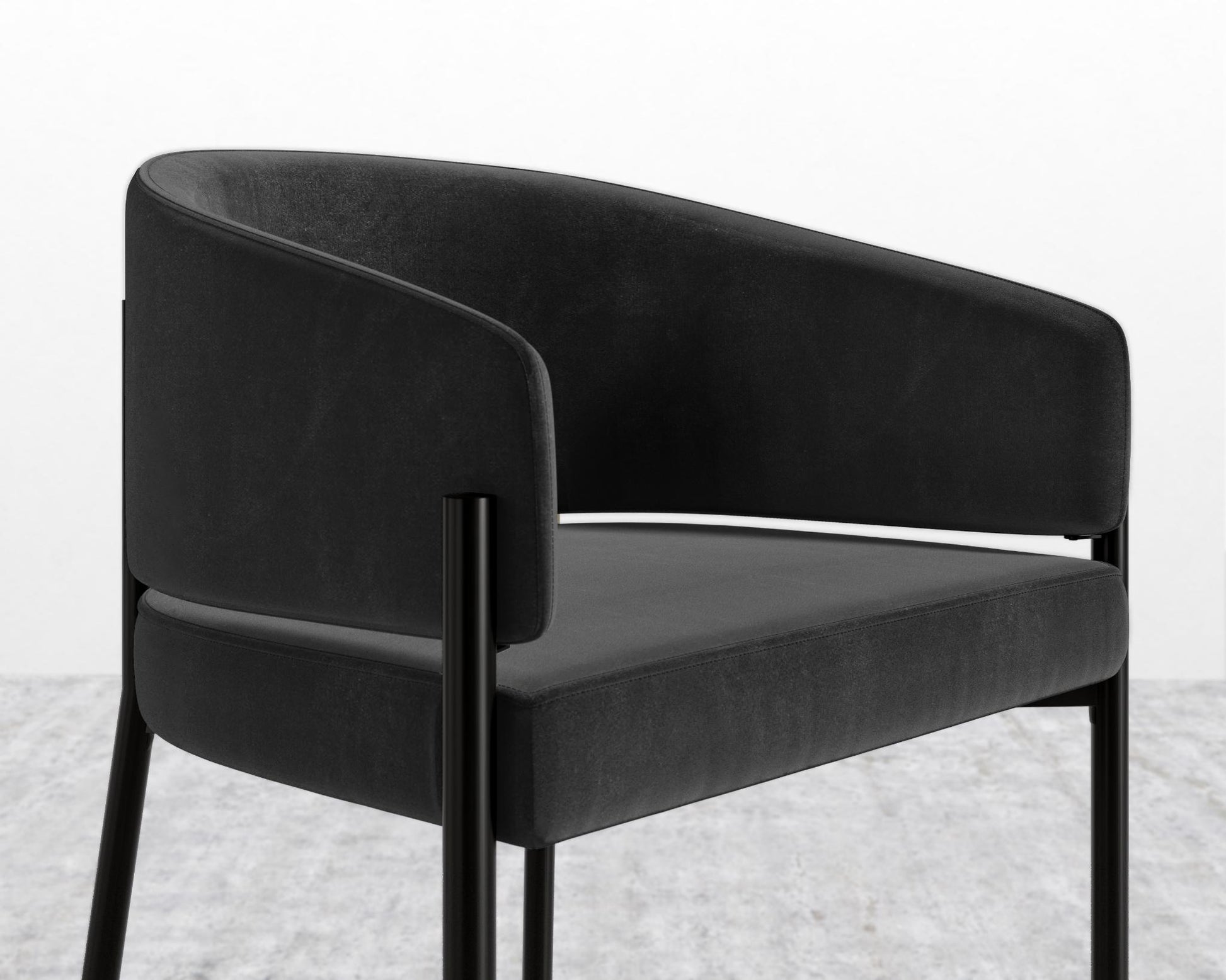 Solana_Counter_Stool_Black_Plush_Velvet - Black