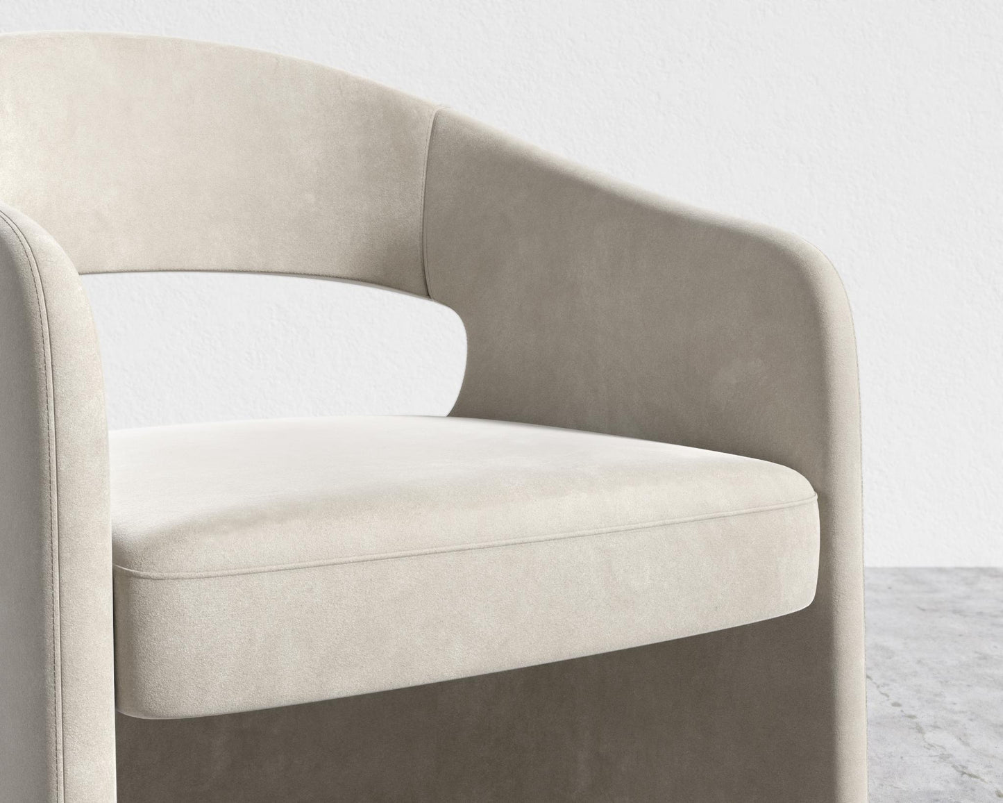 Rhea Dining Chair - Venice Vegan Suede - Latte