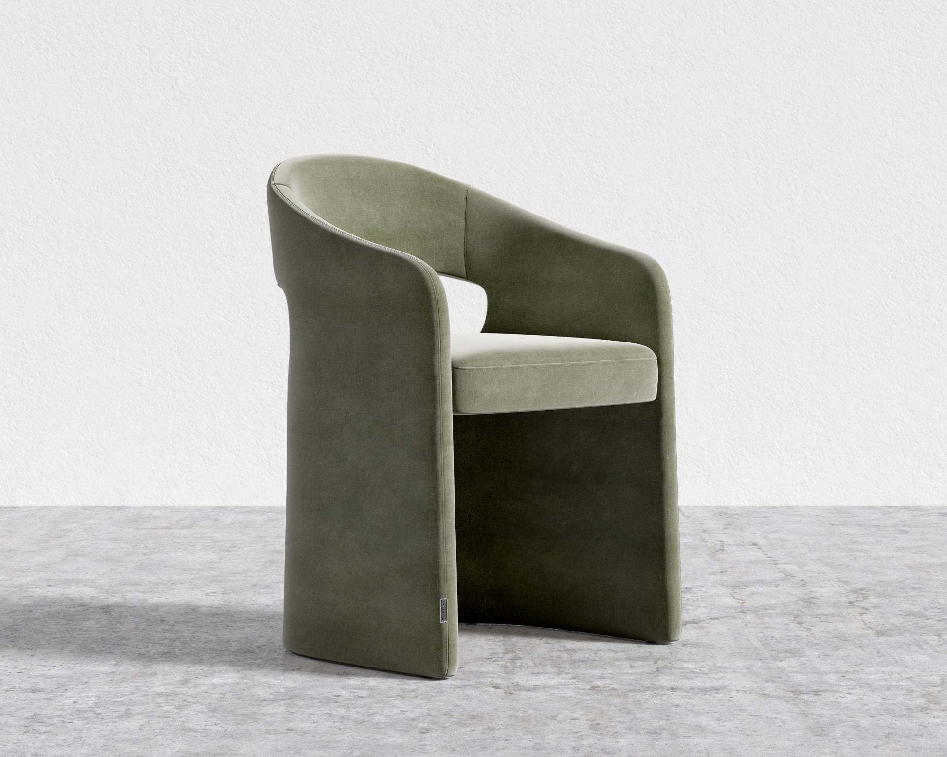 Rhea Dining Chair - Cotton Velvet - Verdant