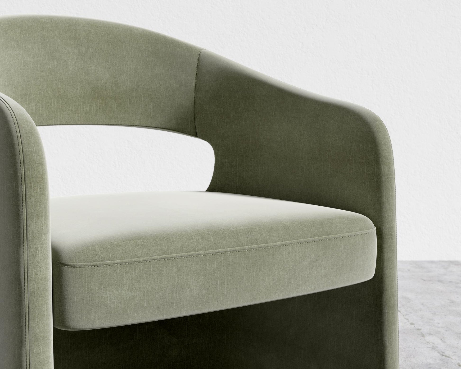 Rhea Dining Chair - Cotton Velvet - Verdant