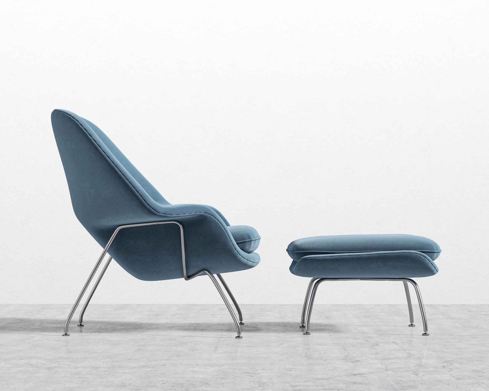 Womb Chair and Ottoman - Plush Velvet - Solstice