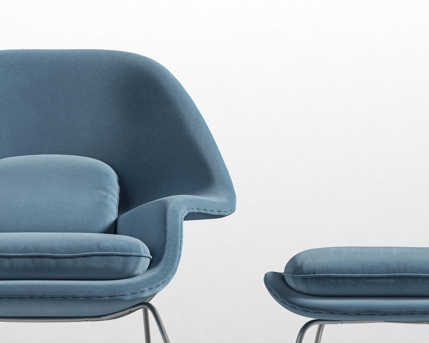 Womb Chair and Ottoman - Plush Velvet - Solstice