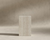 Liza Side Table - White Travertine