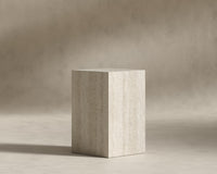 Liza Side Table - White Travertine