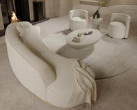 Reya Sectional Scene featuring Nova Lounge Chair, Asha Rug Round and Maria Coffee and Side Table