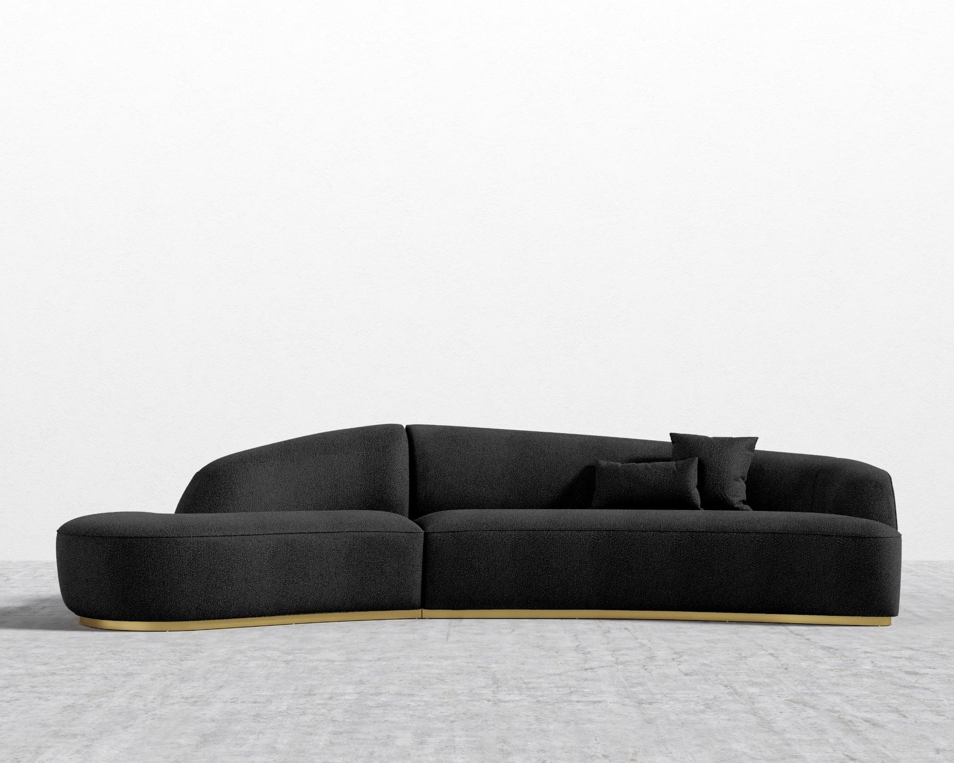 Grand Curved Sectional - Chatou Boucle - Caviar