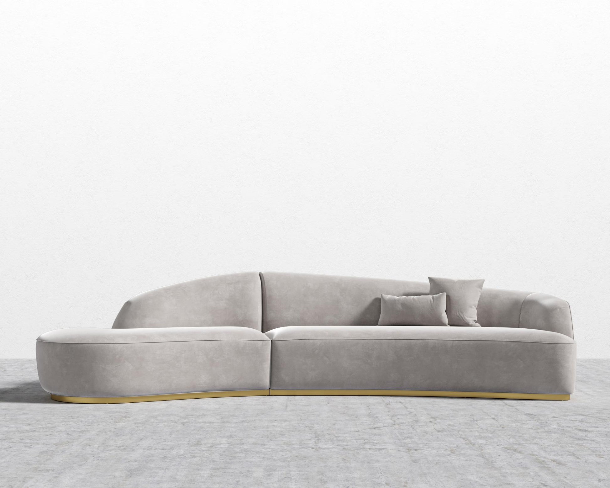 Reya Curved Sectional - Venice Vegan Suede - Chiffon