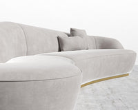 Reya Curved Sectional - Venice Vegan Suede - Chiffon