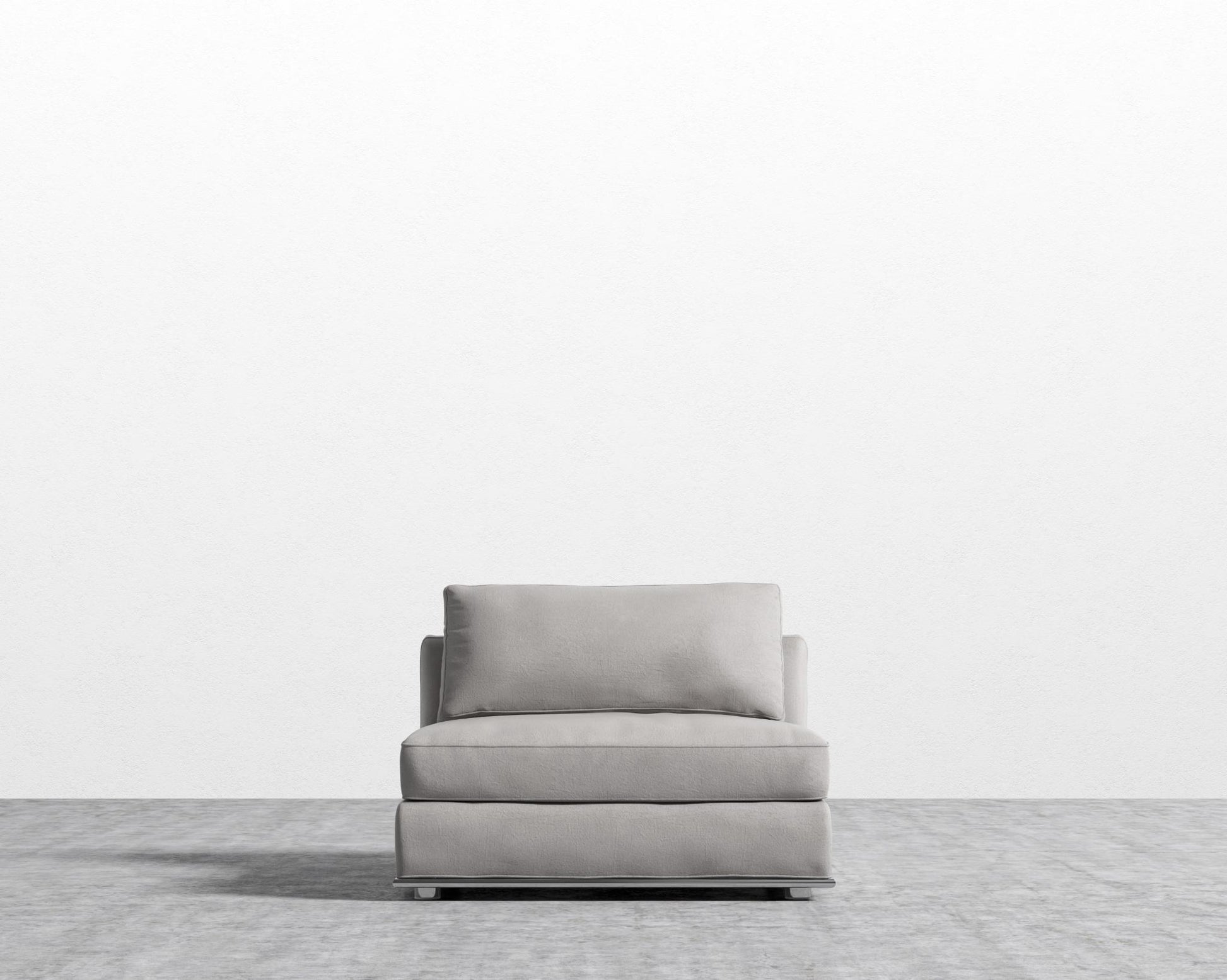 Milo 1 Seater - Armless - Venice Vegan Suede - Chiffon