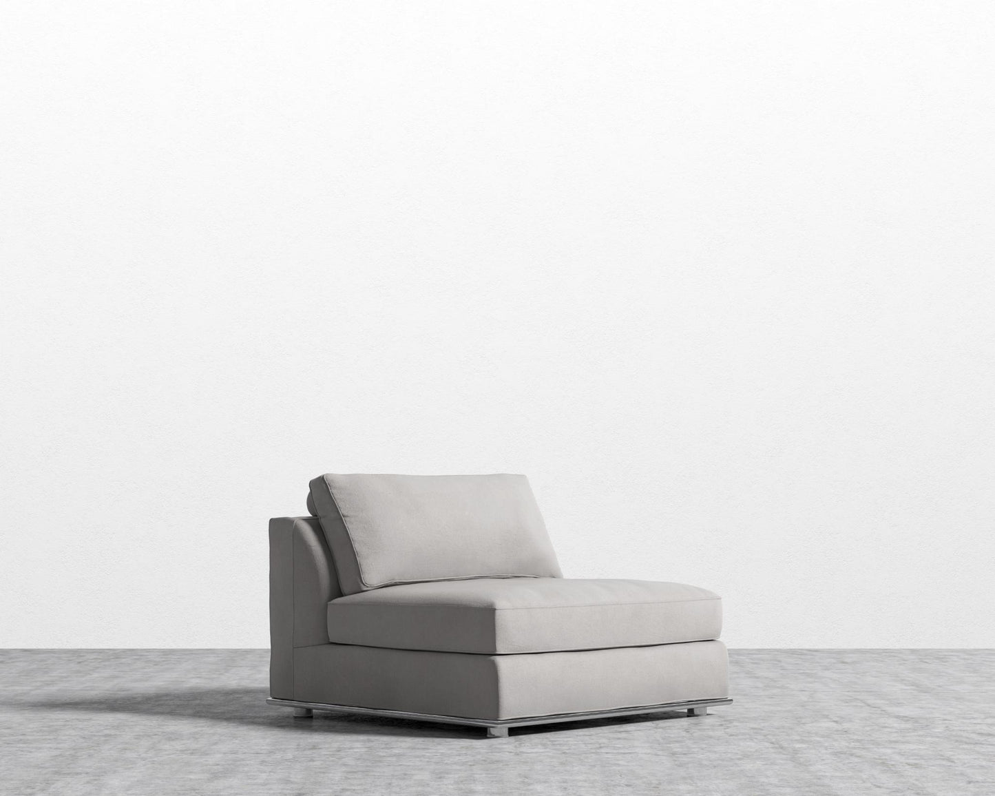Milo 1 Seater - Armless - Venice Vegan Suede - Chiffon