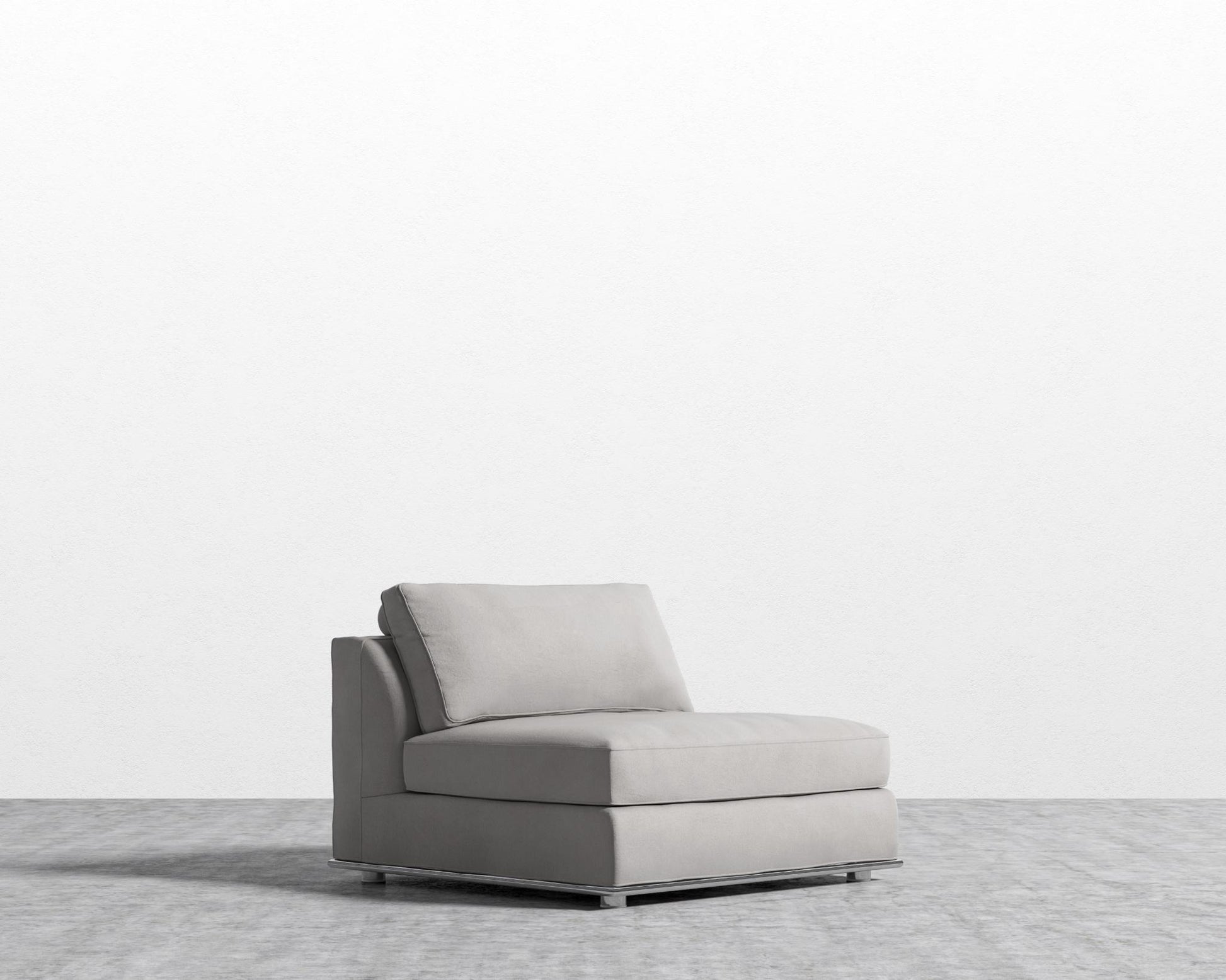 Milo 1 Seater - Armless - Venice Vegan Suede - Chiffon