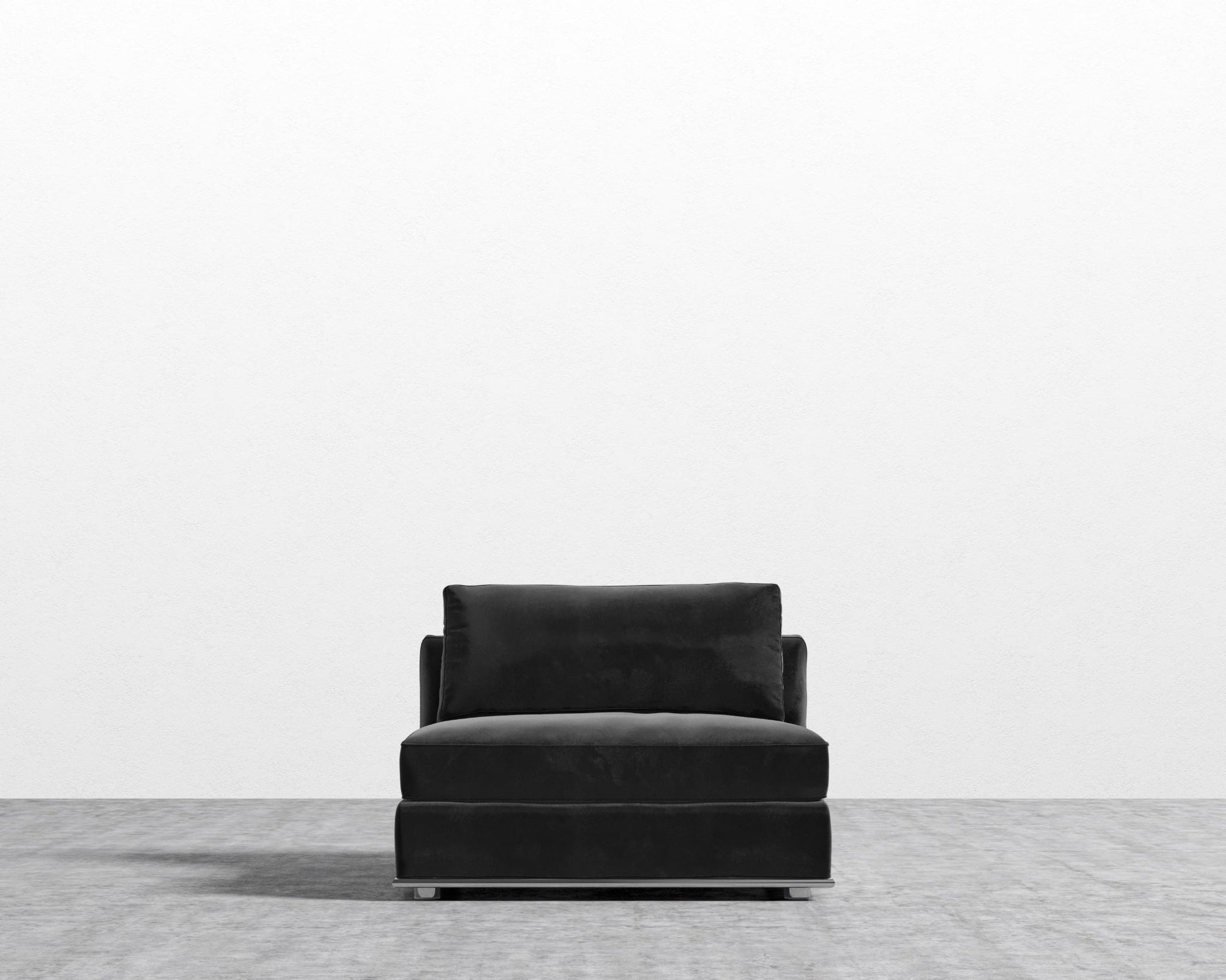 Milo 1 Seater - Armless - Venice Vegan Suede - Black