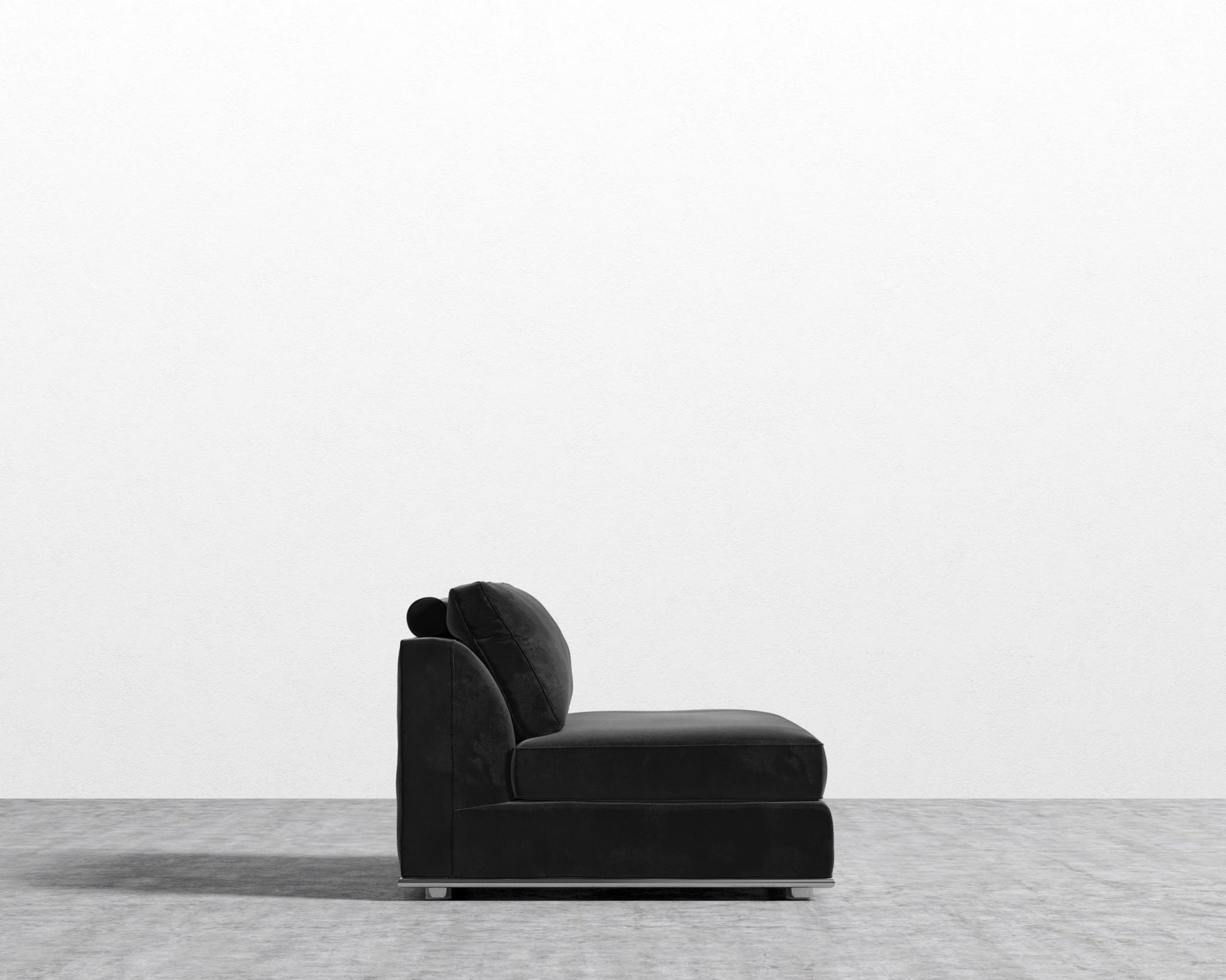Milo 1 Seater - Armless - Venice Vegan Suede - Black