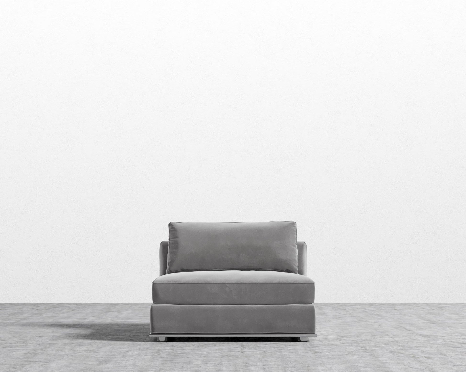 Milo 1 Seater - Armless - Venice Vegan Suede - Glacier Grey