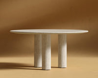 Maximus Round Table - White Travertine