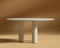 Maximus Round Table - White Travertine
