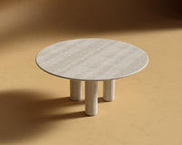 Maximus Round Table - White Travertine