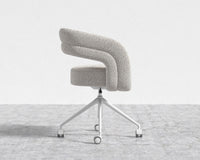 Mia Office Chair - Chatou Boucle - Pearl - White Base