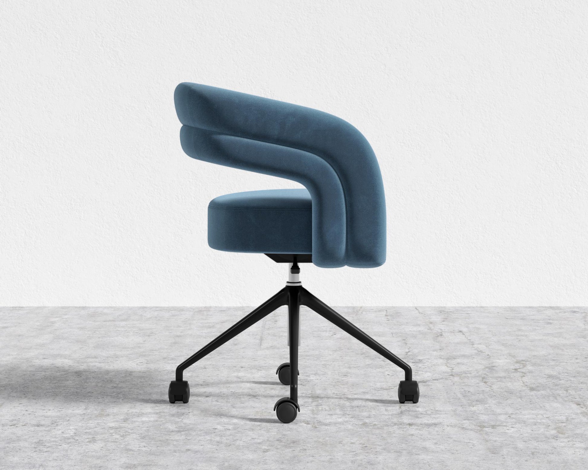 Mia-Office-Chair - Plush Velvet - Solstice - Black Base
