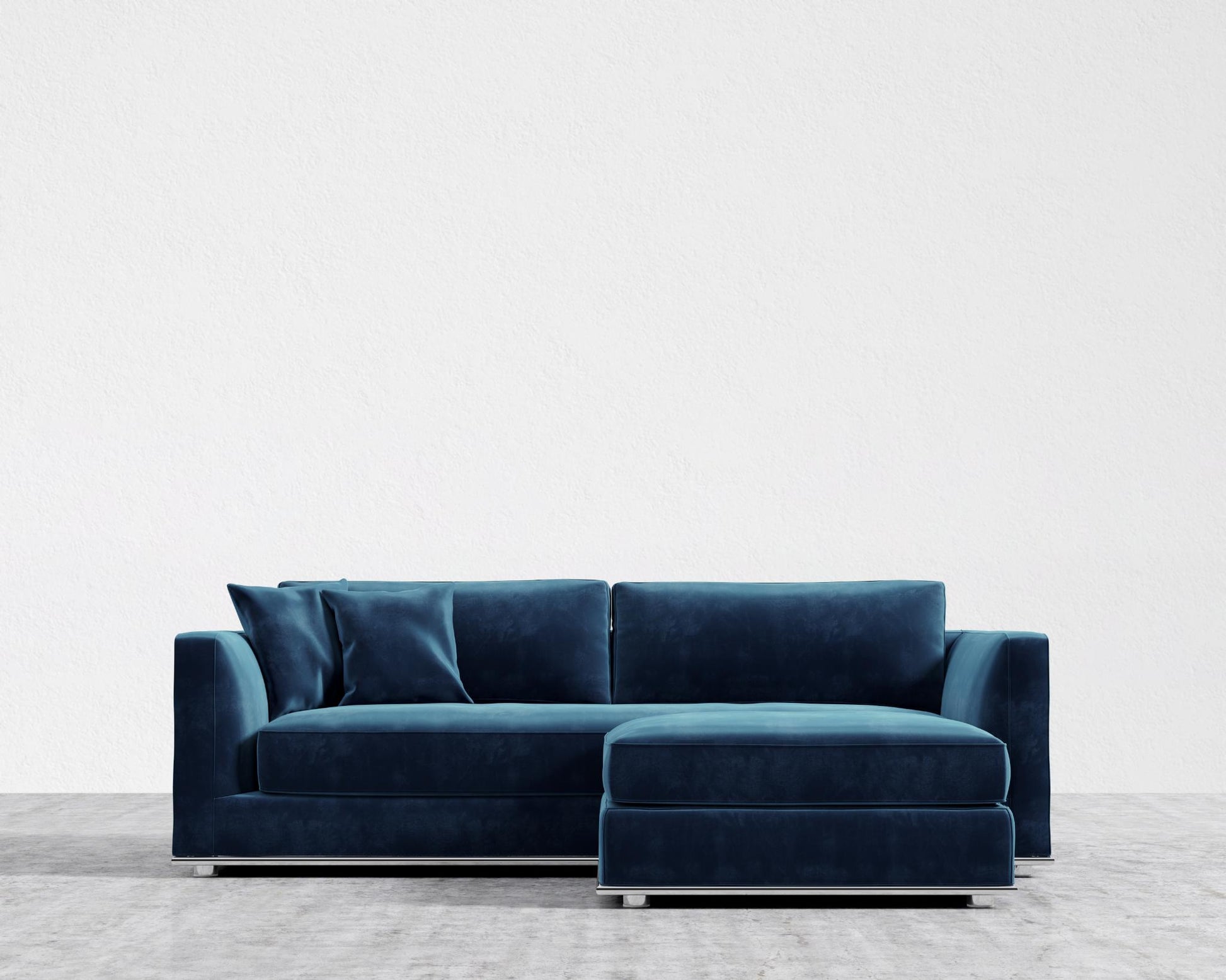 Milo Sleeper Sofa 88in - Ottoman - Plush Velvet - Cobalt