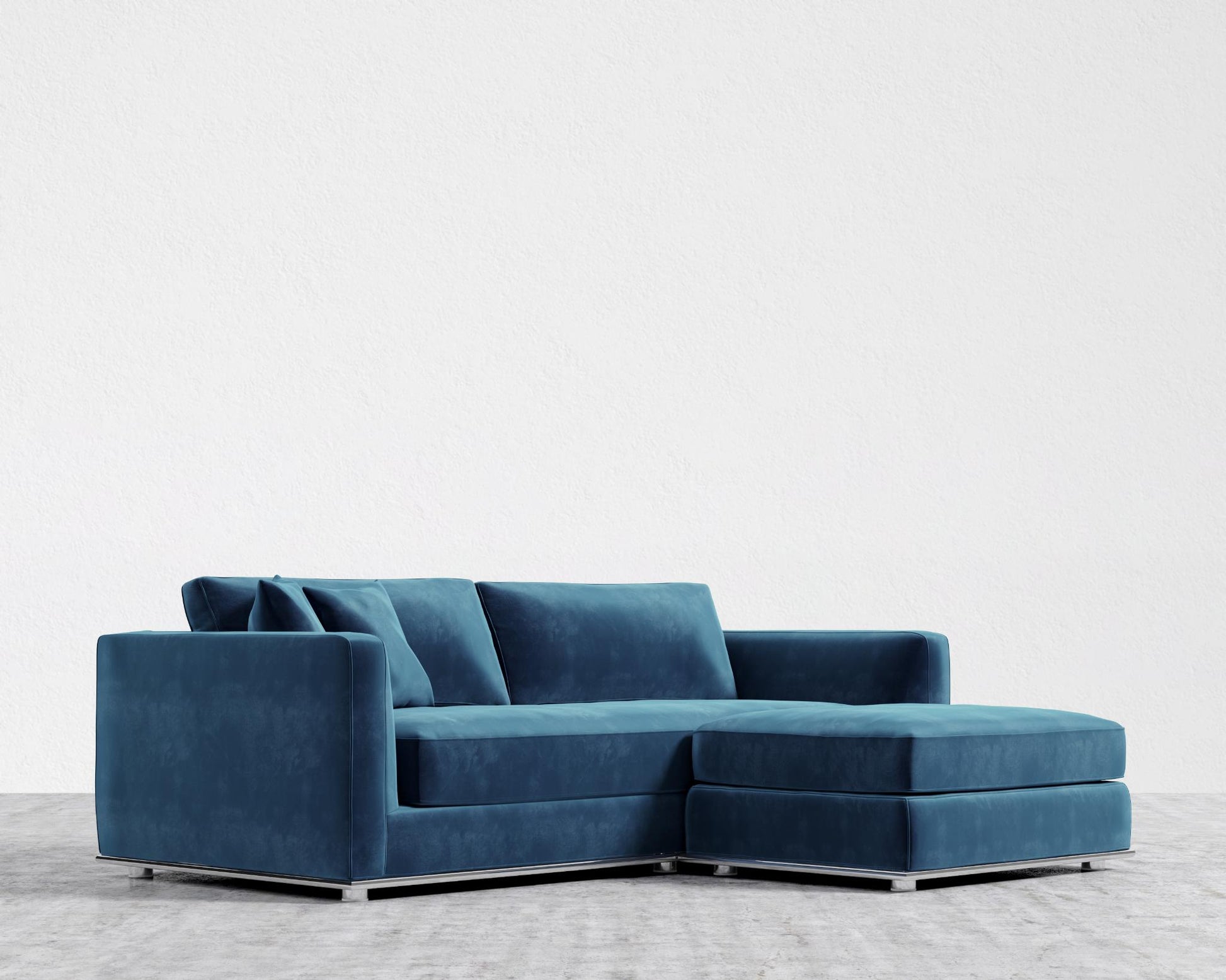 Milo Sleeper Sofa 88in - Ottoman - Plush Velvet - Cobalt