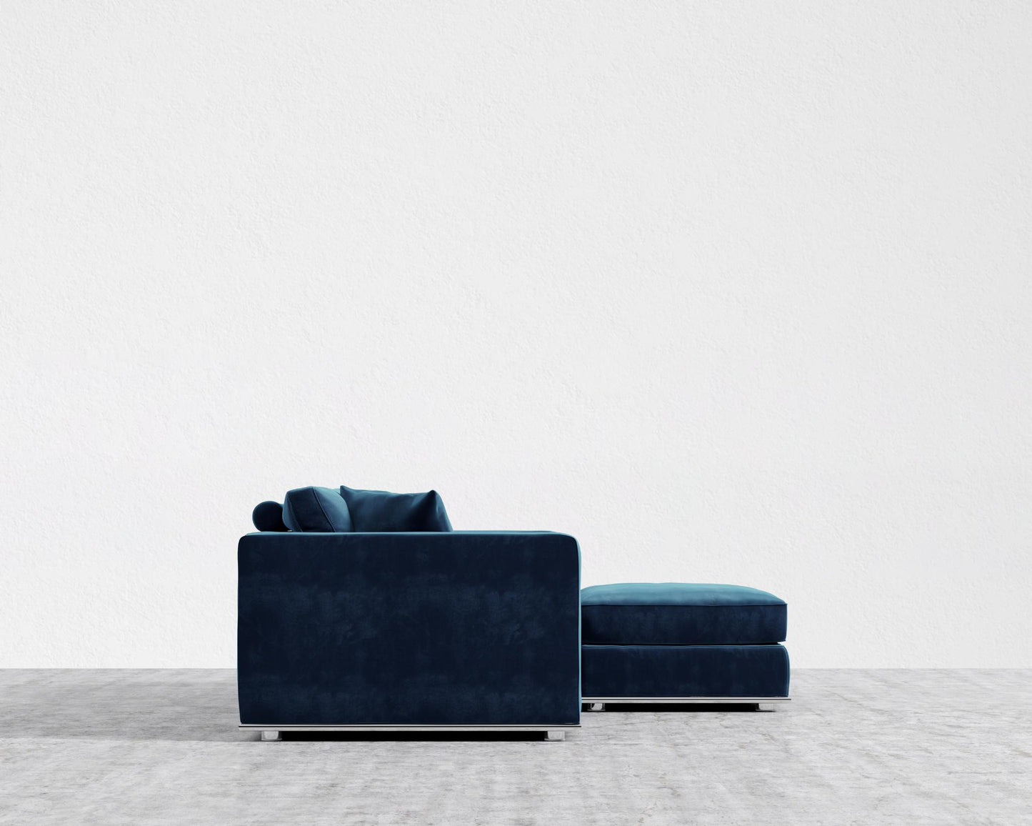 Milo Sleeper Sofa 88in - Ottoman - Plush Velvet - Cobalt