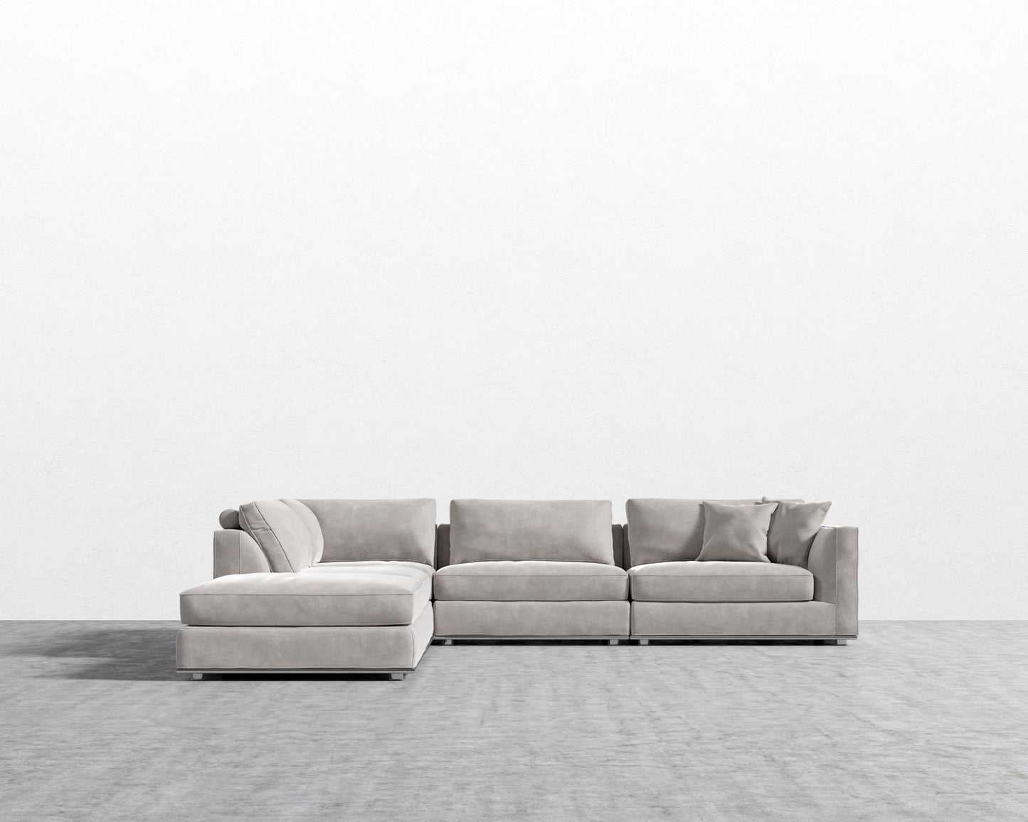 Milo Corner Sectional - Venice Vegan Suede - Chiffon