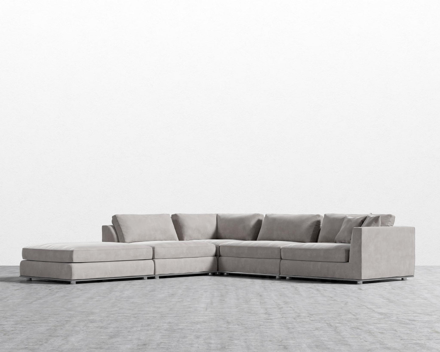 Milo Corner Sectional - Venice Vegan Suede - Chiffon